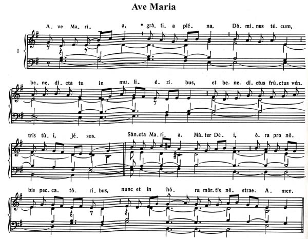 Sheet music, Ave Maria